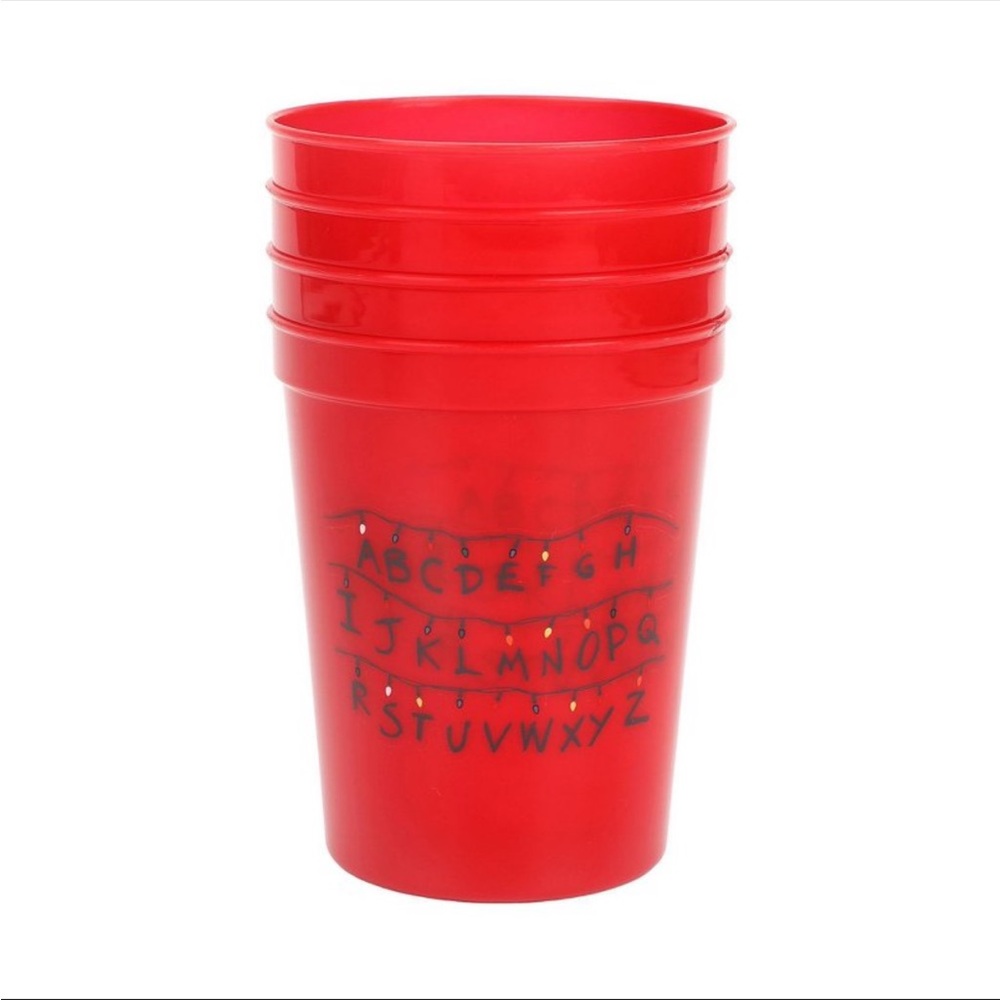 Netflix Stranger Things Plastic Red Alphabet Cup Set